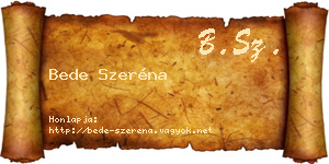 Bede Szeréna névjegykártya